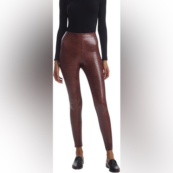 Nordstrom Pants - Dark brown alligator faux leather leggings